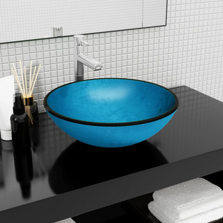 Basin Tempered Glass 42x14 cm Blue - Giant Lobelia