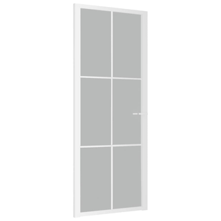 vidaXL Interior Door 83x201.5 cm White Matt Glass and Aluminium - Giant Lobelia