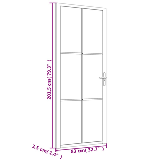 vidaXL Interior Door 83x201.5 cm White Matt Glass and Aluminium - Giant Lobelia