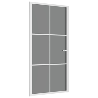 vidaXL Interior Door 102.5x201.5 cm White ESG Glass and Aluminium - Giant Lobelia