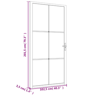 vidaXL Interior Door 102.5x201.5 cm White ESG Glass and Aluminium - Giant Lobelia