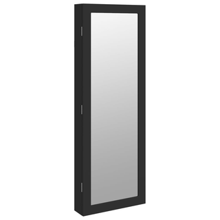 vidaXL Mirror Jewellery Cabinet with LED Lights Wall Mounted Black - Giant Lobelia