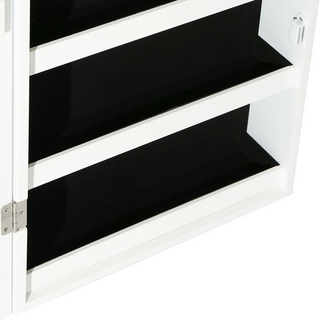 Mirror Jewellery Cabinet with LED Lights Wall Mounted White - Giant Lobelia