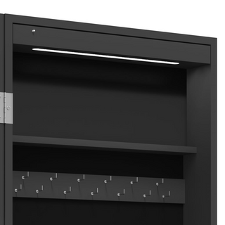 Mirror Jewellery Cabinet with LED Lights Free Standing Black - Giant Lobelia