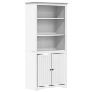 Bookcase BODO White - French Design - Solid Wood Pine - Giant Lobelia