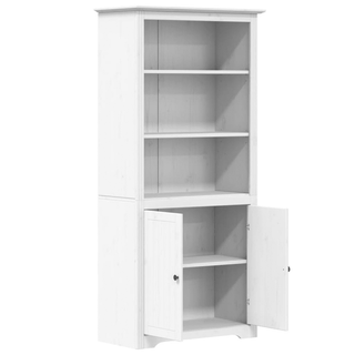 Bookcase BODO White - French Design - Solid Wood Pine - Giant Lobelia