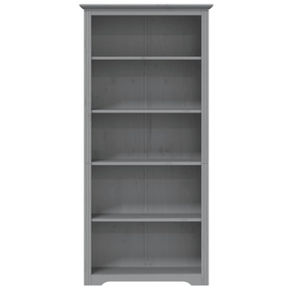 Bookcase BODO Grey - Solid Wood Pine, 5-Tier, 80x38x180 cm - Giant Lobelia