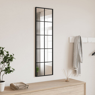 vidaXL Wall Mirror Black 30x100 cm Rectangle Iron - Giant Lobelia