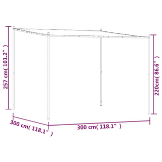 Gazebo Beige 3x3 m 180 g/m² Fabric and Steel - Giant Lobelia