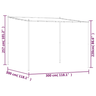 Gazebo White 3x3 m 180 g/m² Fabric and Steel - Giant Lobelia