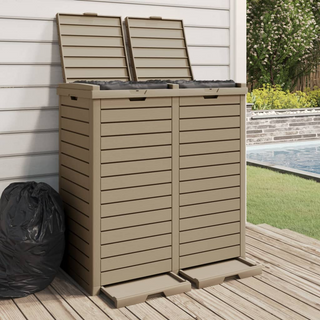 Outdoor Garbage Bin Light Brown 78x41x86 cm Polypropylene - Giant Lobelia