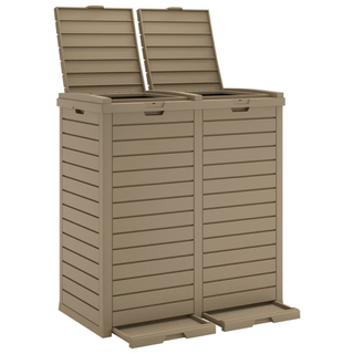 Outdoor Garbage Bin Light Brown 78x41x86 cm Polypropylene - Giant Lobelia