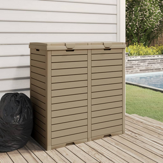 Outdoor Garbage Bin Light Brown 78x41x86 cm Polypropylene - Giant Lobelia