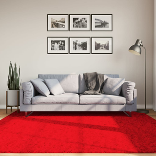 Rug HUARTE Short Pile Soft and Washable Red 200x200 cm - Giant Lobelia