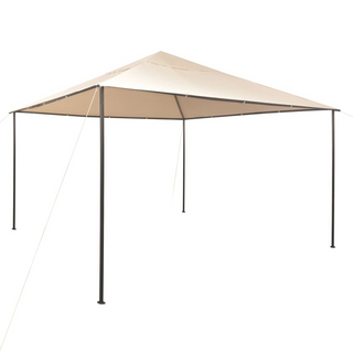 Gazebo Pavilion Tent Canopy 4x4 m Steel Beige - Giant Lobelia