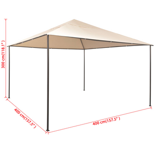 Gazebo Pavilion Tent Canopy 4x4 m Steel Beige - Giant Lobelia