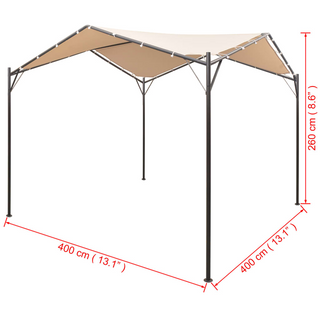 Gazebo Pavilion Tent Canopy 4x4 m Steel Beige - Giant Lobelia