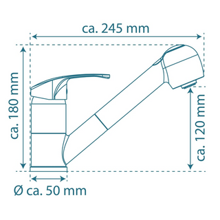 SCHÜTTE Sink Mixer with Pull-out Spray DIZIANI Chrome - Giant Lobelia