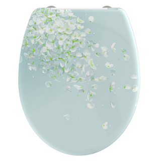 SCHÜTTE Toilet Seat with Soft-Close Quick Release FLOWER IN THE WIND - Giant Lobelia