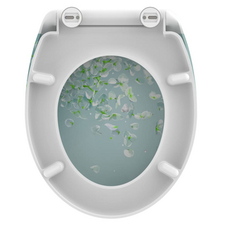 SCHÜTTE Toilet Seat with Soft-Close Quick Release FLOWER IN THE WIND - Giant Lobelia