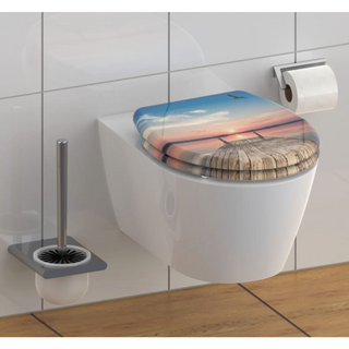 SCHÜTTE Toilet Seat with Soft-Close Quick Release SUNSET SKY - Giant Lobelia