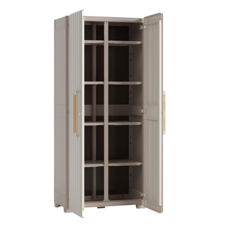 Keter Multi-purpose Storage Cabinet Groove Beige and Sand - Giant Lobelia