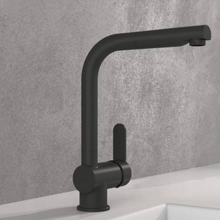 SCHÜTTE Kitchen Mixer Tap with Pull-out Spout LONDON Matte Black - Giant Lobelia