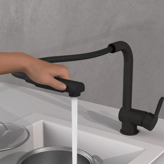 SCHÜTTE Kitchen Mixer Tap with Pull-out Spout LONDON Matte Black - Giant Lobelia