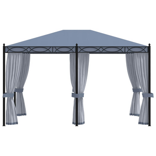 Gazebo with Mesh Screens 3x4 m Anthracite Steel - Giant Lobelia