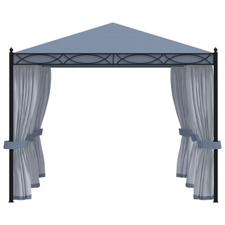 Gazebo with Mesh Screens 3x4 m Anthracite Steel - Giant Lobelia