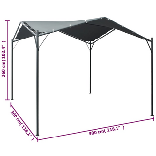 Gazebo Pavilion Tent Canopy 3x3 m Steel Anthracite - Giant Lobelia