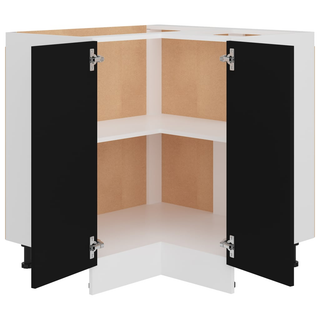 vidaXL Corner Bottom Cabinet Black 75.5x75.5x81.5 cm Engineered Wood - Giant Lobelia