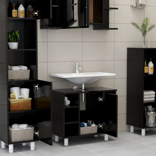 Bathroom Cabinet Black 60x32x53.5 cm Engineered Wood - Giant Lobelia