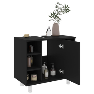 Bathroom Cabinet Black 60x32x53.5 cm Engineered Wood - Giant Lobelia