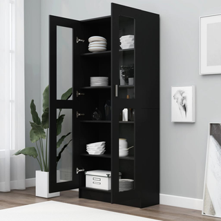 vidaXL Vitrine Cabinet Black - Stylish and Durable Storage Solution - Giant Lobelia