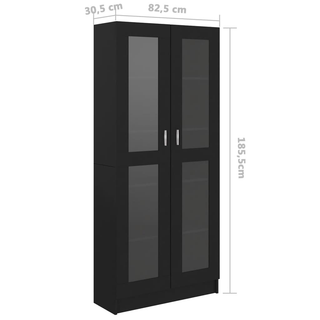 vidaXL Vitrine Cabinet Black - Stylish and Durable Storage Solution - Giant Lobelia