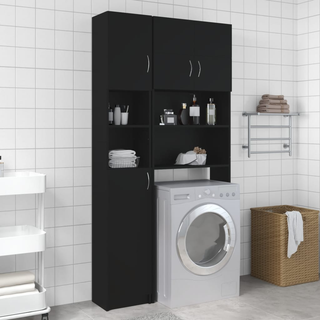 Bathroom Cabinet Black 32x25.5x190 cm Engineered Wood - Giant Lobelia