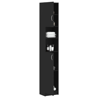 Bathroom Cabinet Black 32x25.5x190 cm Engineered Wood - Giant Lobelia