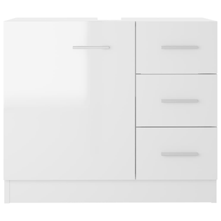 vidaXL Sink Cabinet High Gloss White 63x30x54 cm Engineered Wood - Giant Lobelia