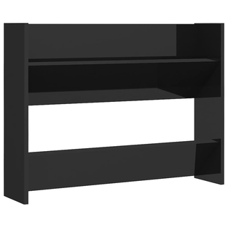 vidaXL Wall Shoe Cabinets 2 pcs High Gloss Black 80x18x60 cm Engineered Wood - Giant Lobelia