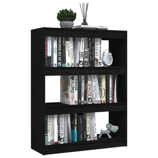 Book Cabinet/Room Divider Black 100x30x103 cm Solid Pinewood - Giant Lobelia