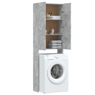 Washing Machine Cabinet Concrete Grey 64x25.5x190 cm - Giant Lobelia