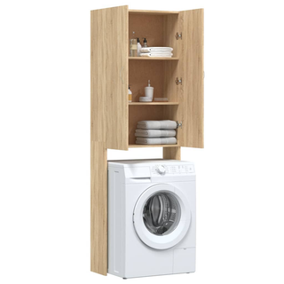 Washing Machine Cabinet Sonoma Oak 64x25.5x190 cm - Giant Lobelia