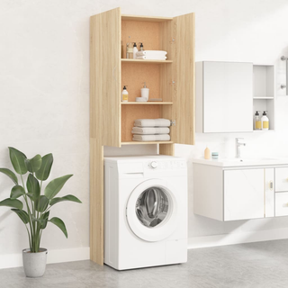 Washing Machine Cabinet Sonoma Oak 64x25.5x190 cm - Giant Lobelia