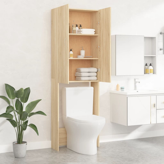 Washing Machine Cabinet Sonoma Oak 64x25.5x190 cm - Giant Lobelia