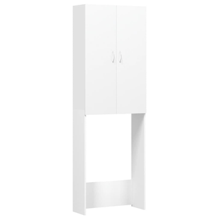 Washing Machine Cabinet White 64x25.5x190 cm - Giant Lobelia