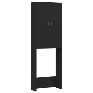 Washing Machine Cabinet Black 64x25.5x190 cm - Giant Lobelia