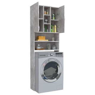 Washing Machine Cabinet Concrete Grey 64x25.5x190 cm - Giant Lobelia