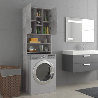 Washing Machine Cabinet Concrete Grey 64x25.5x190 cm - Giant Lobelia