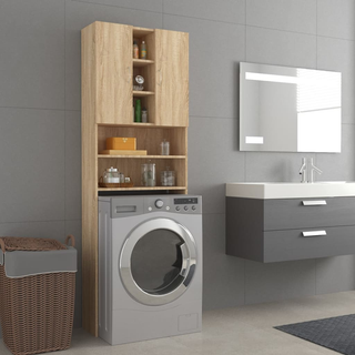 Washing Machine Cabinet Sonoma Oak 64x25.5x190 cm - Giant Lobelia